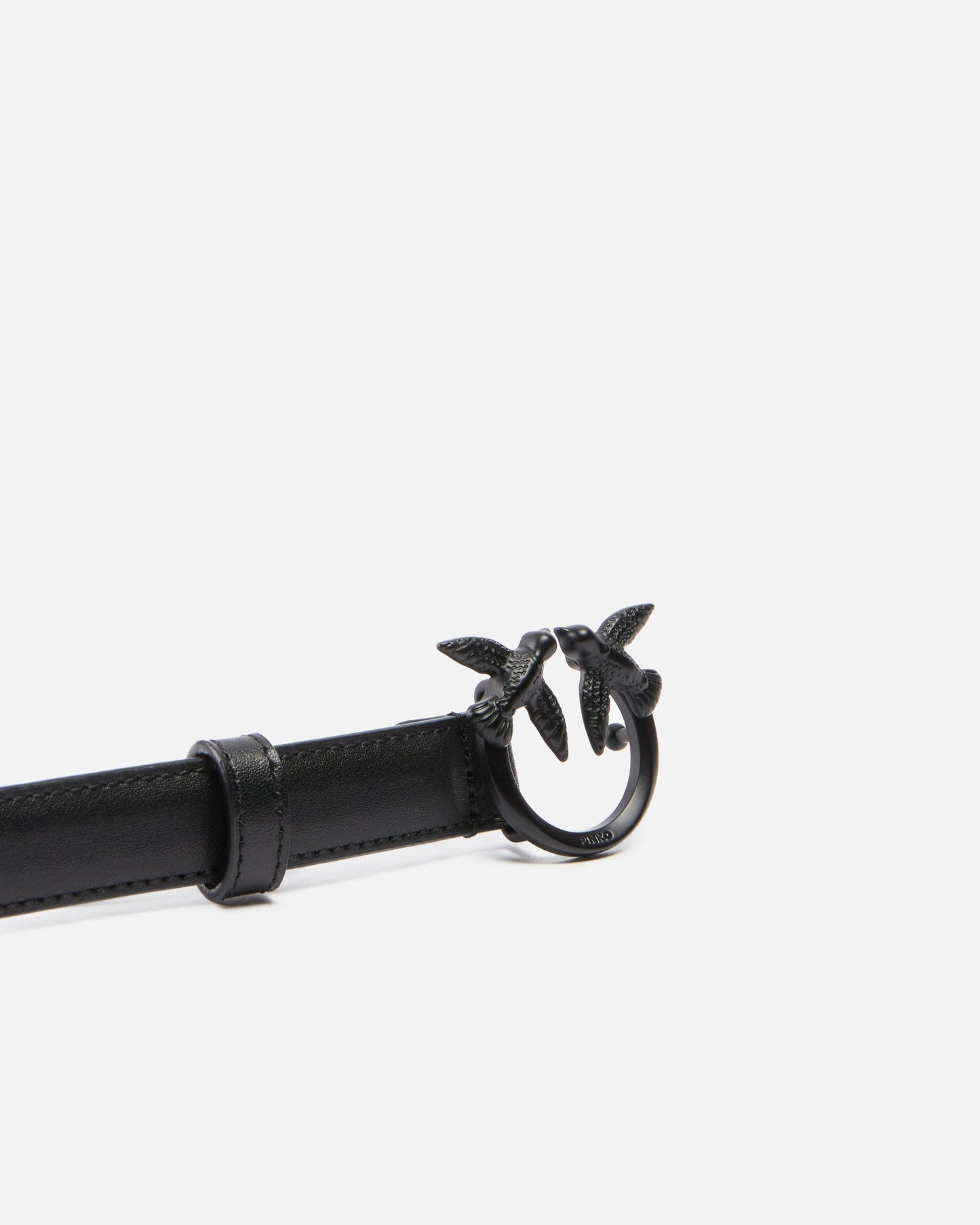 Thin colour-block Love Birds leather belt 2cm