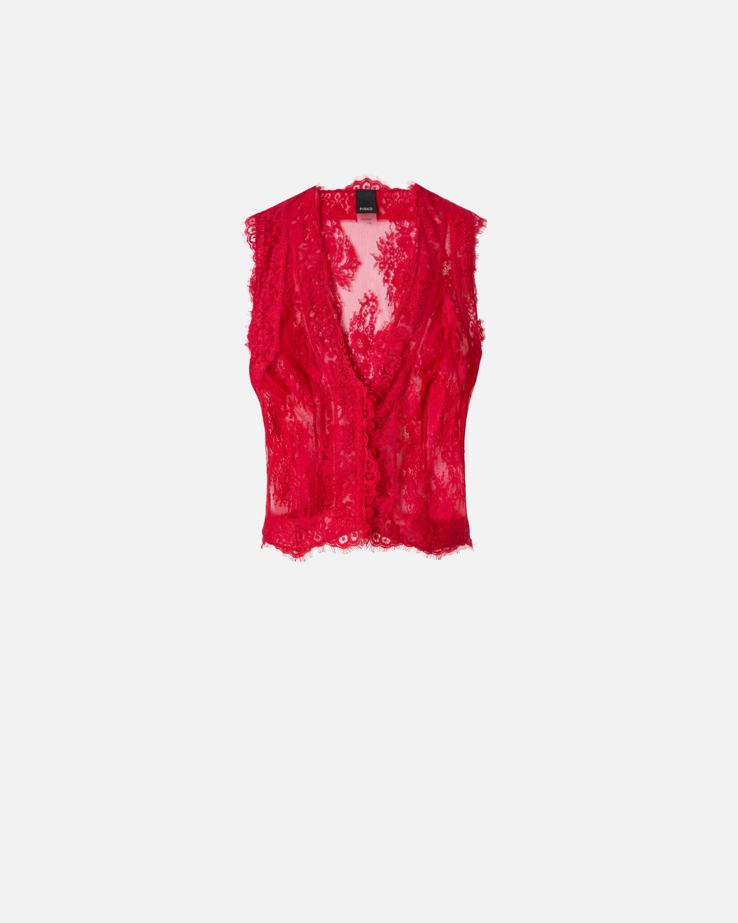 Floral Valenciennes lace vest