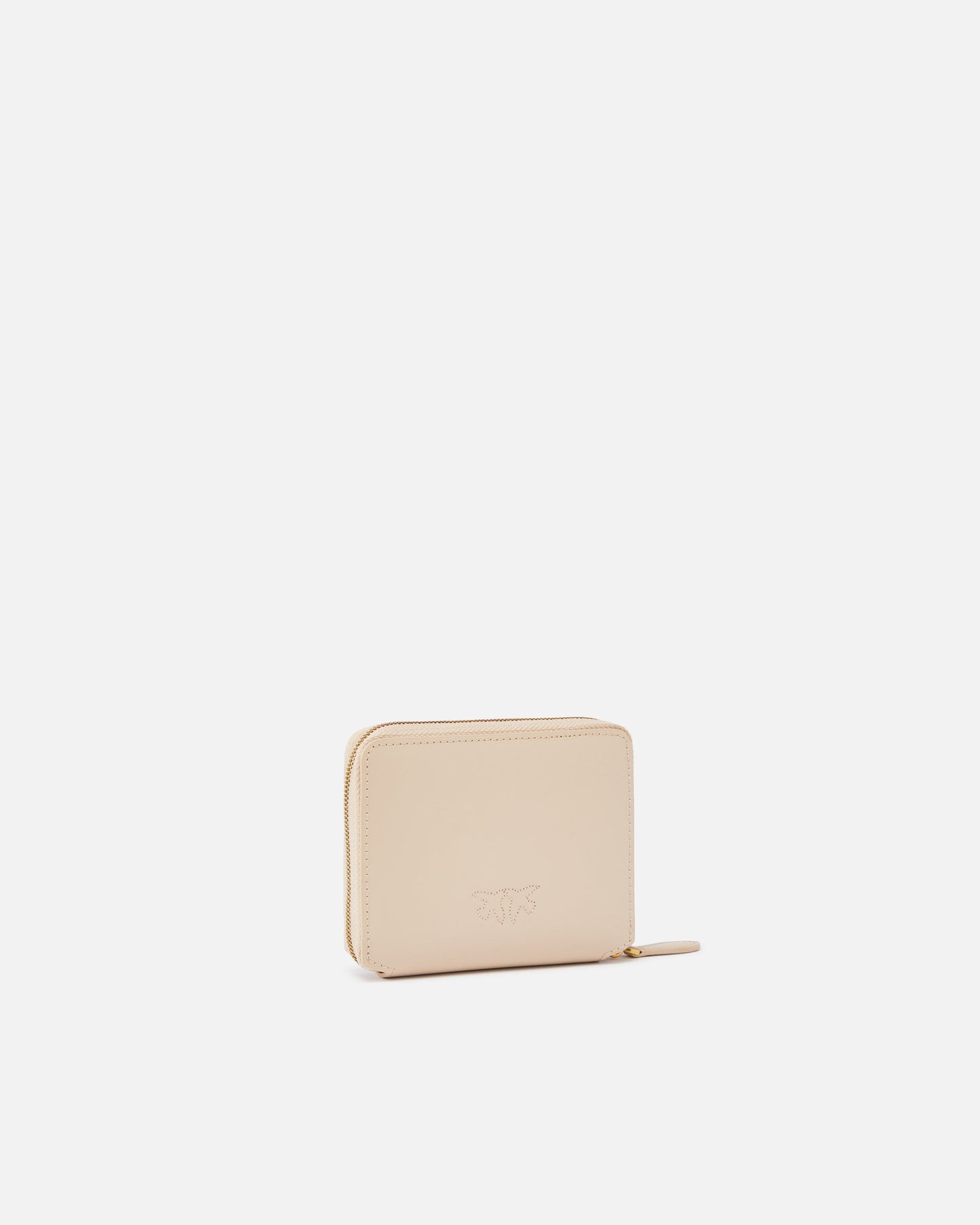 Square leather zip-around purse