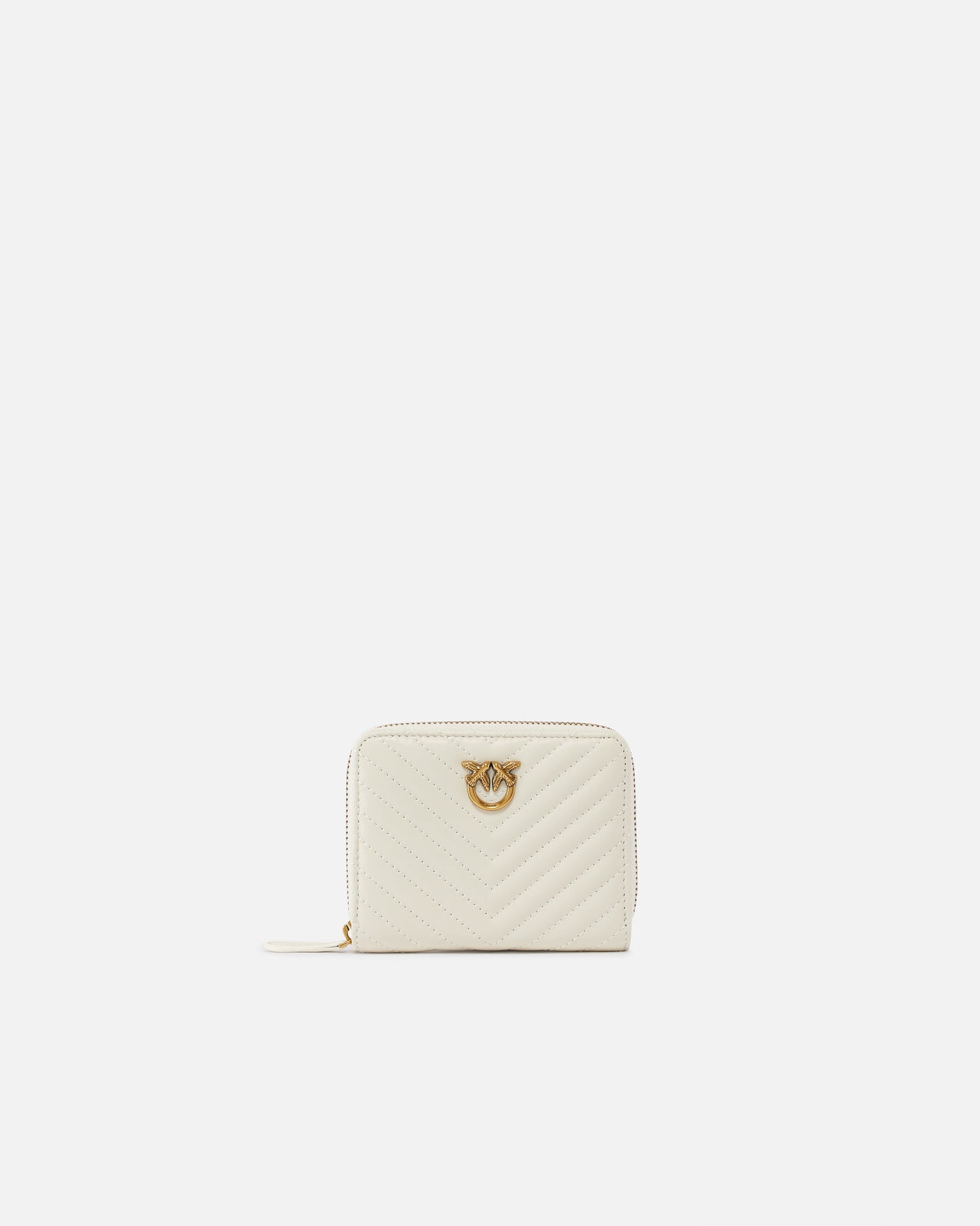Square quilted nappa leather zip-around purse
