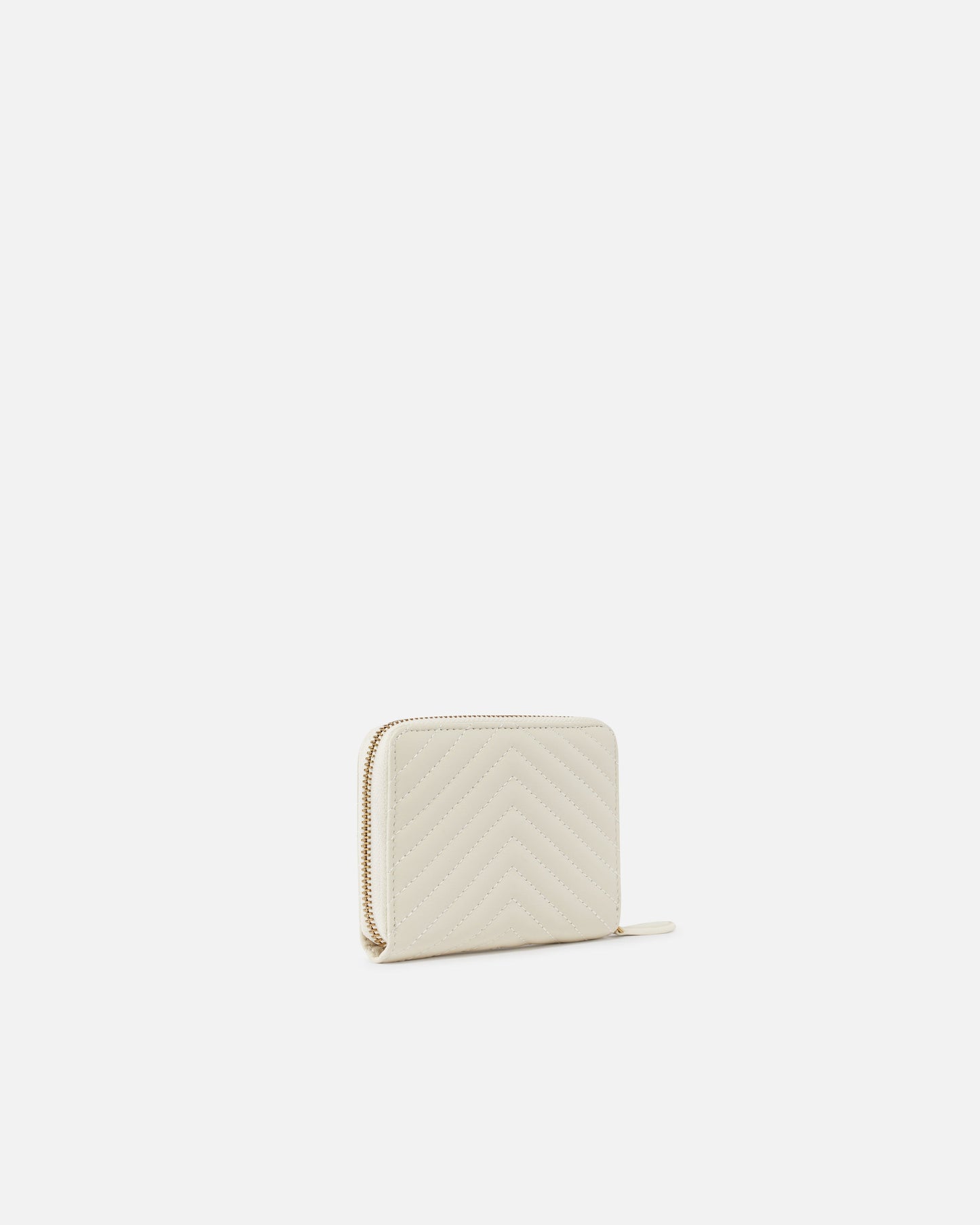 Square quilted nappa leather zip-around purse