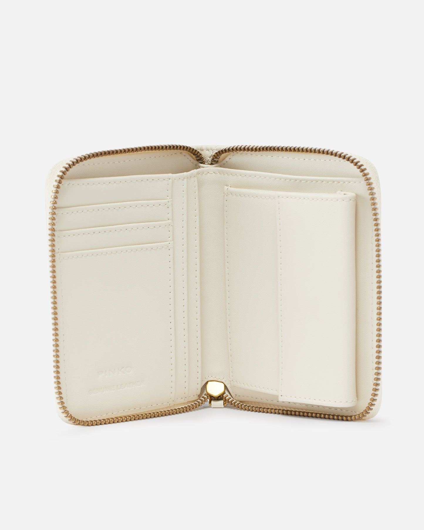 Square quilted nappa leather zip-around purse