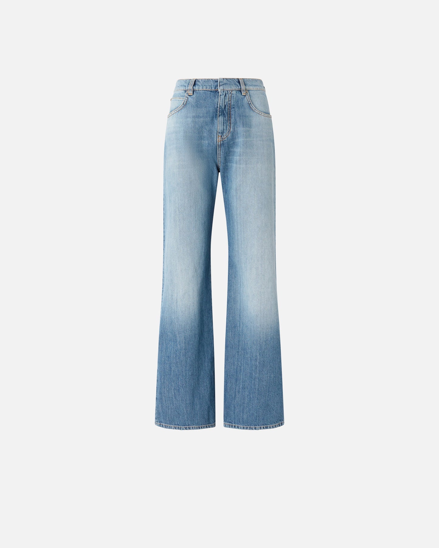 Wide-leg jeans with fading