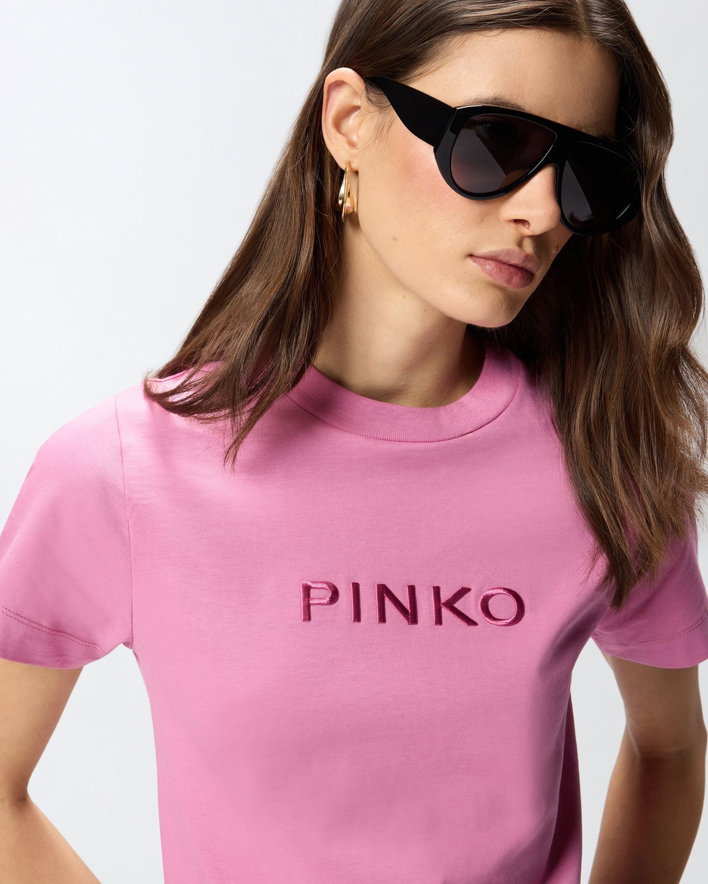T-shirt with logo embroidery