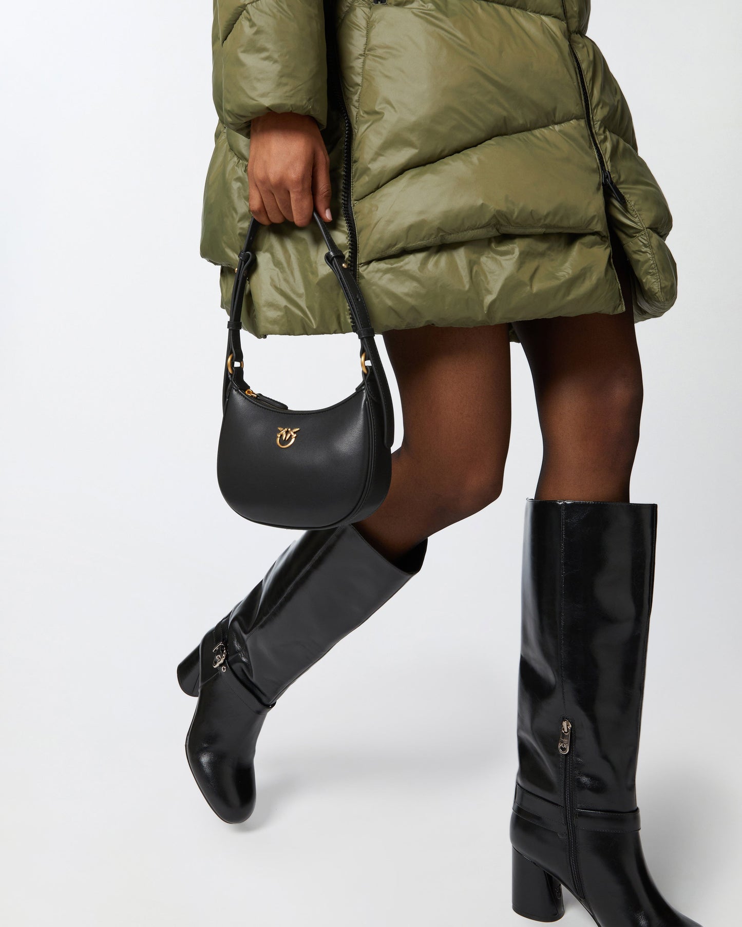 Half Moon baby leather shoulder bag