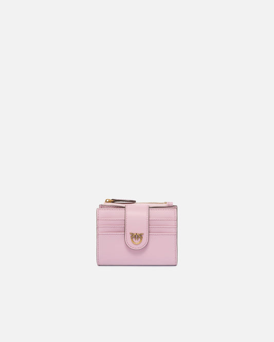 Small smooth leather wallet with logo