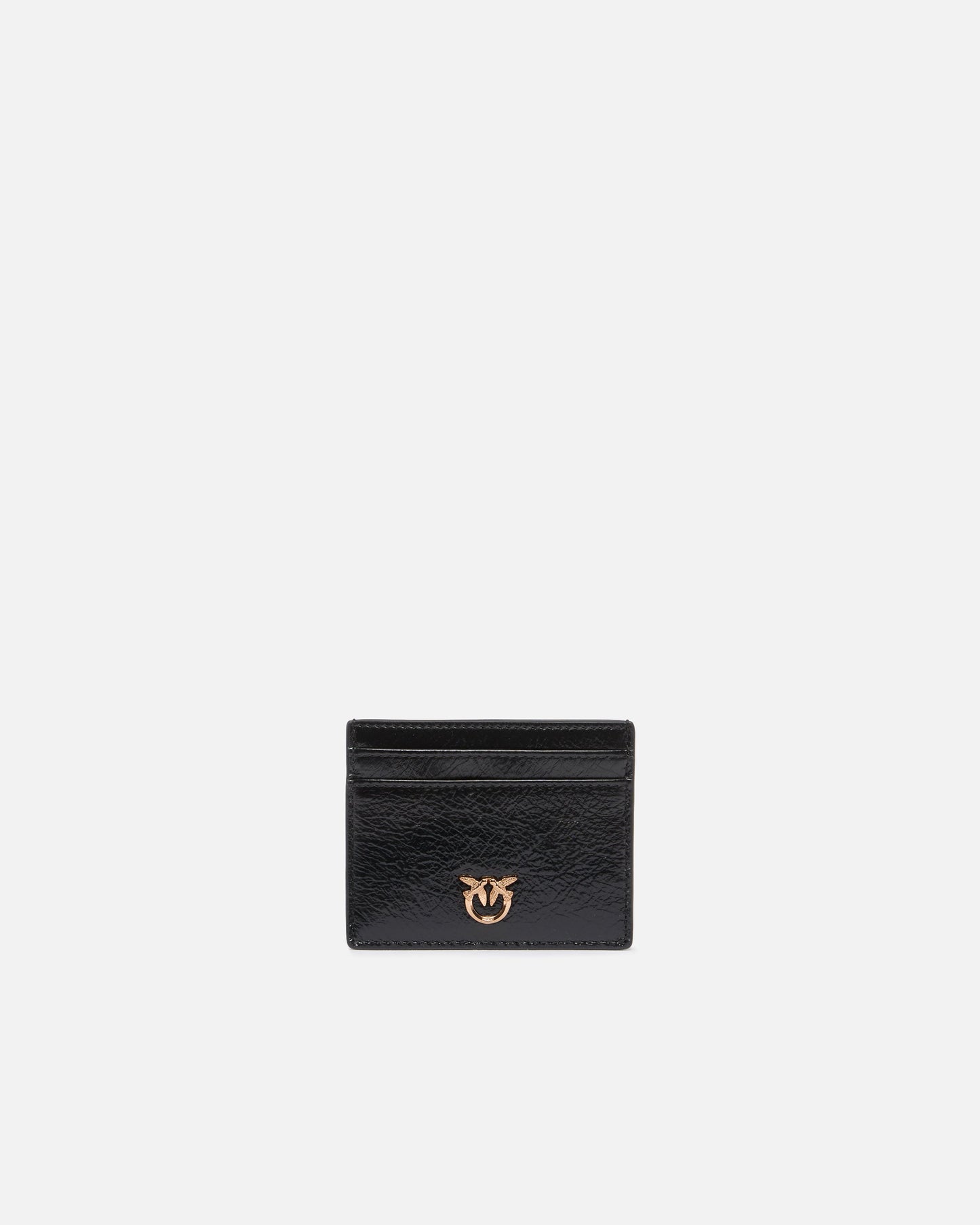 Card holder in shiny leather with logo