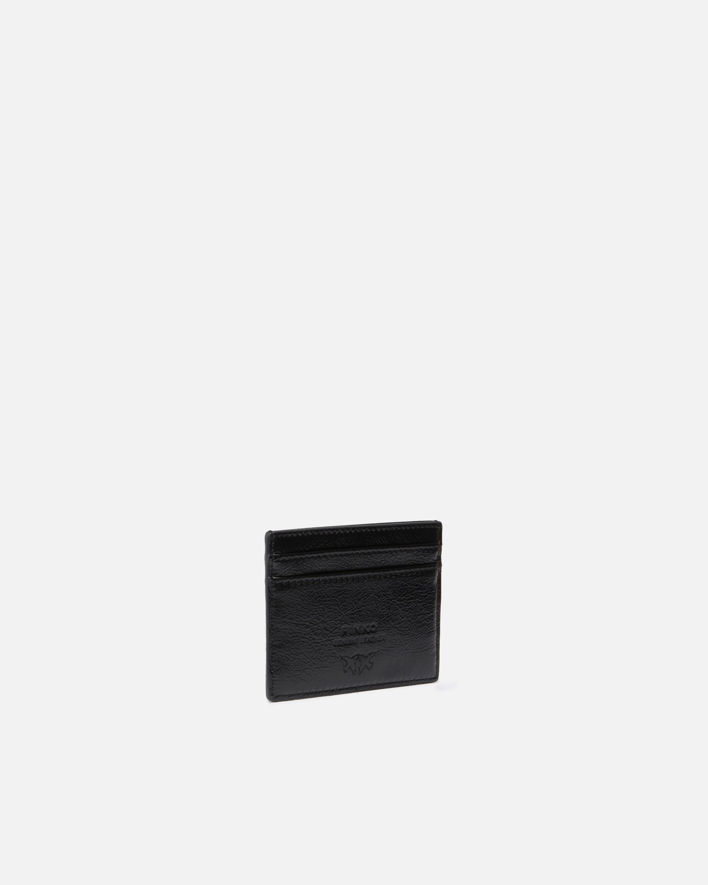 Card holder in shiny leather with logo