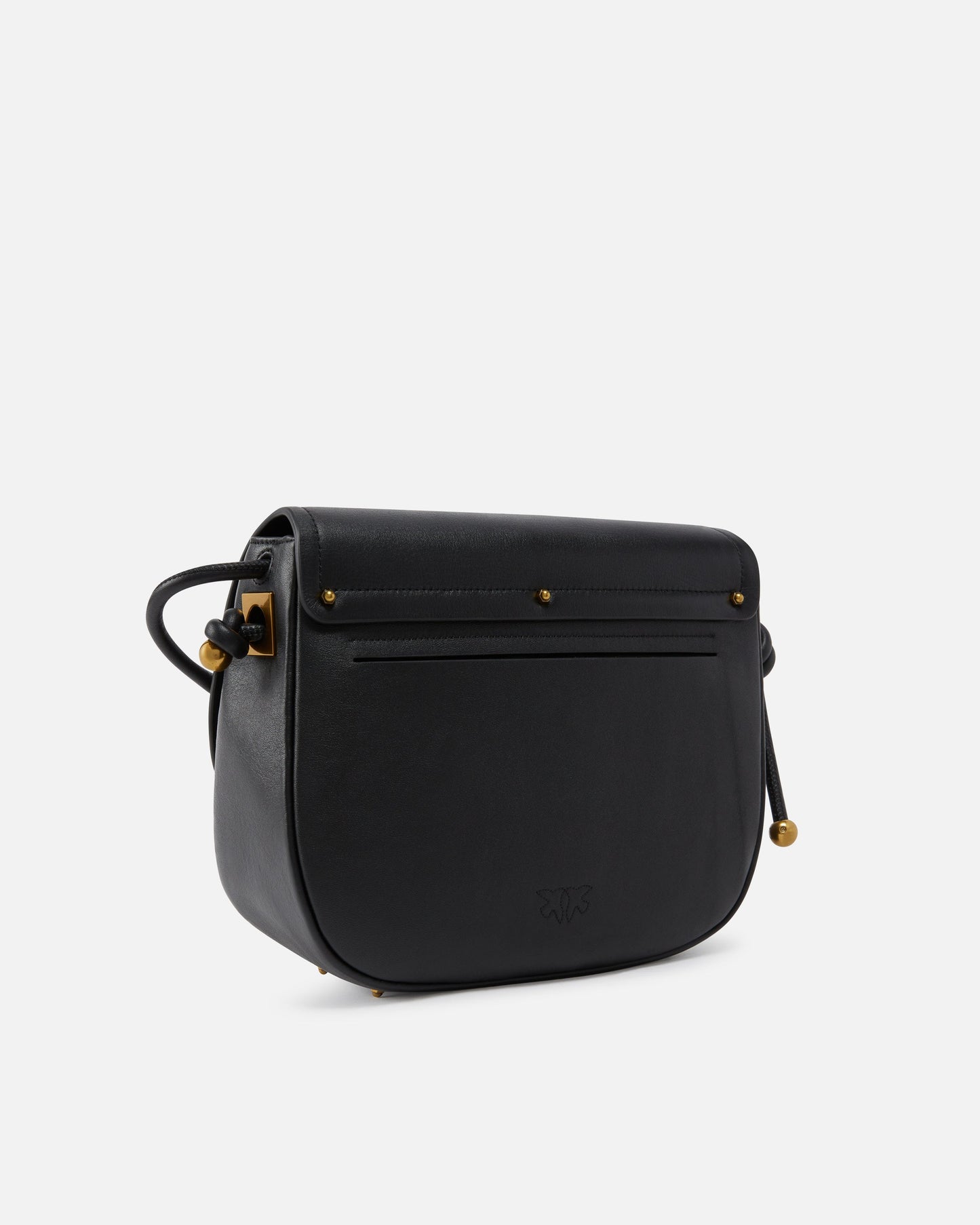 Large leather crossbody bag with knots