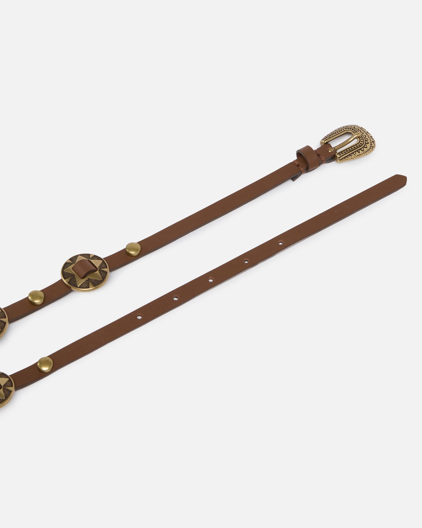 Thin belt with engraved metal plates 1cm