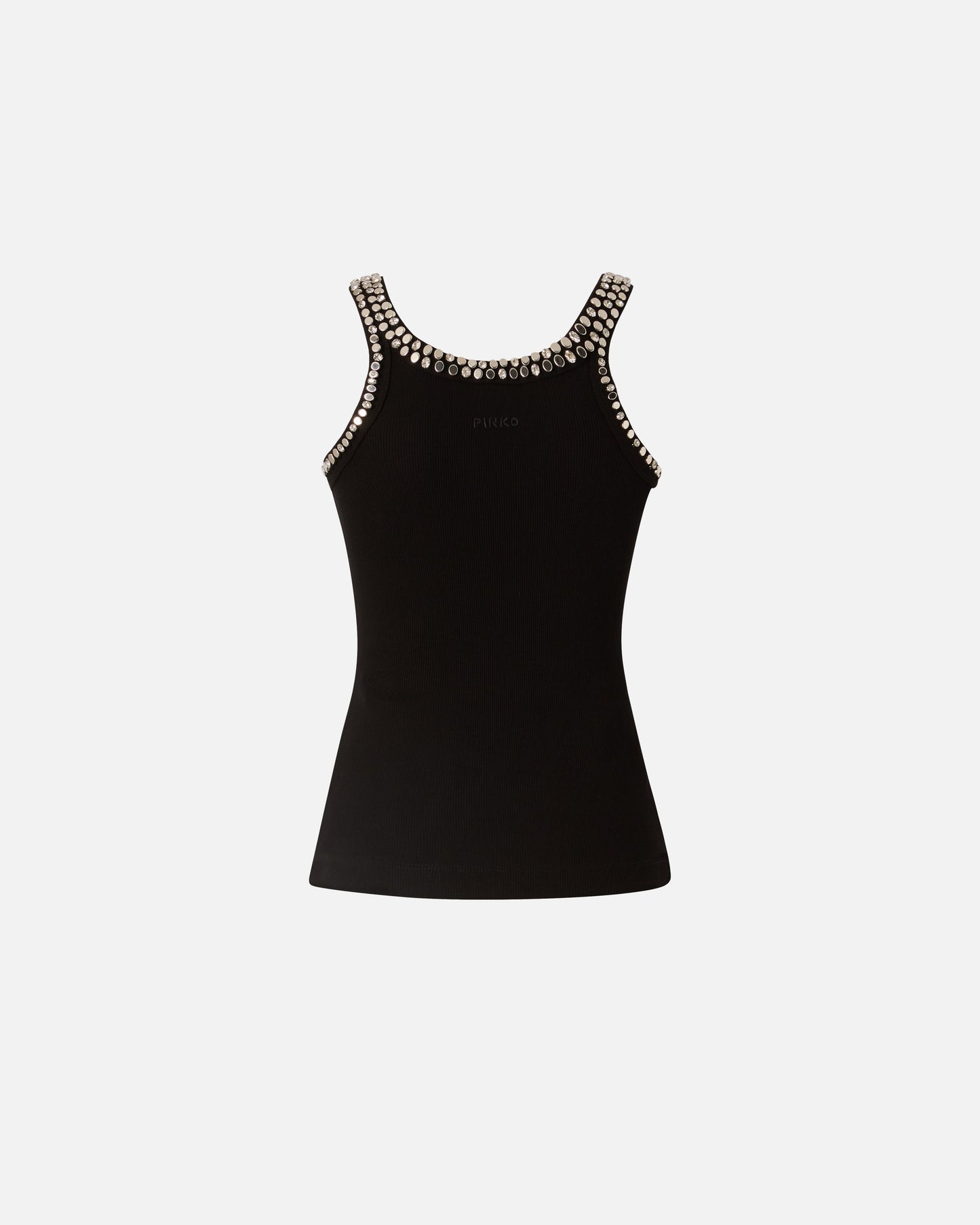 Ribbed top with bejewelled embellishment