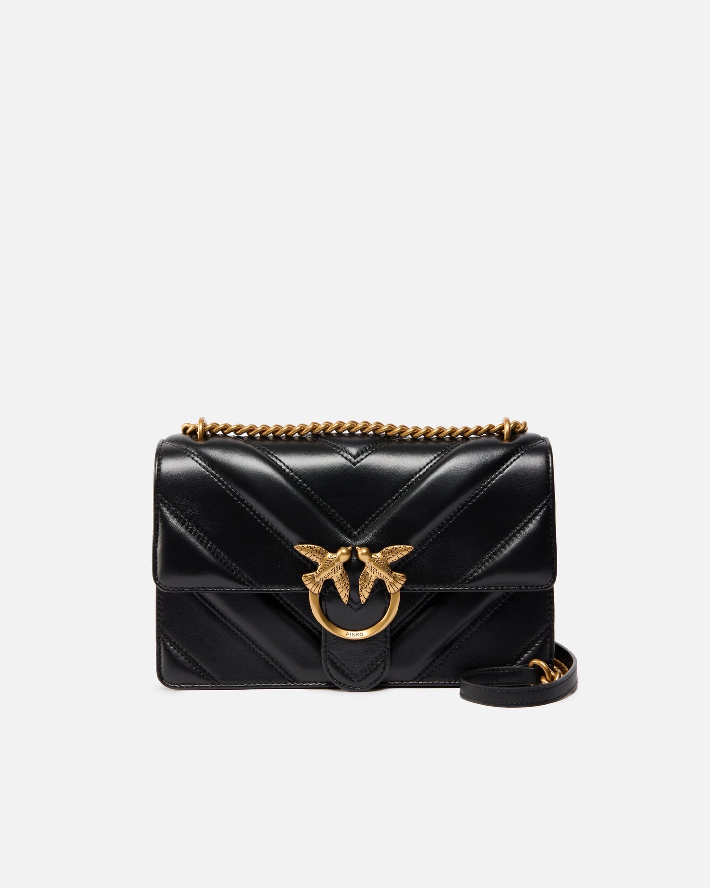 Medium Love Bag One Light chevron nappa leather crossbody bag