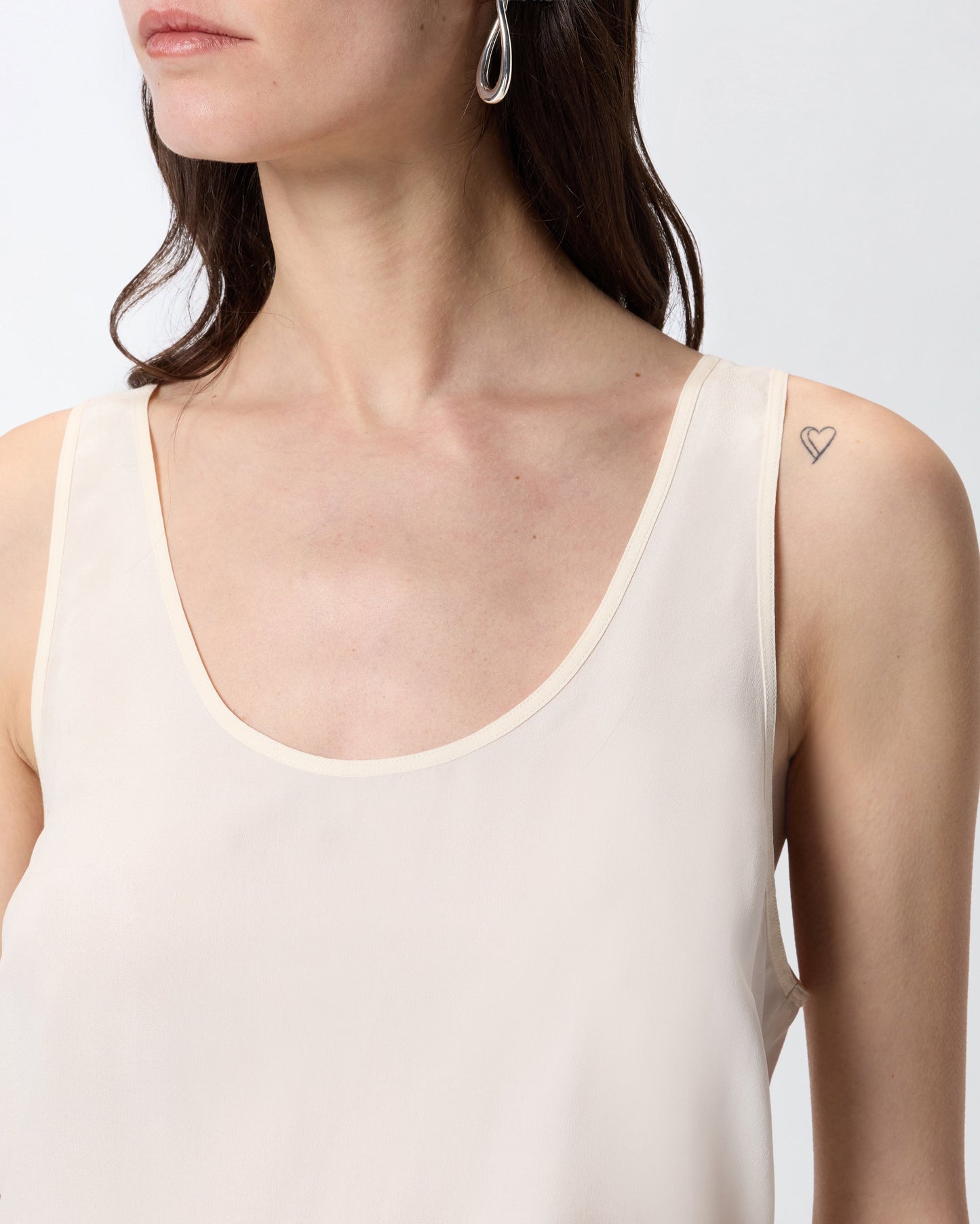 Vest top in sand wash silk