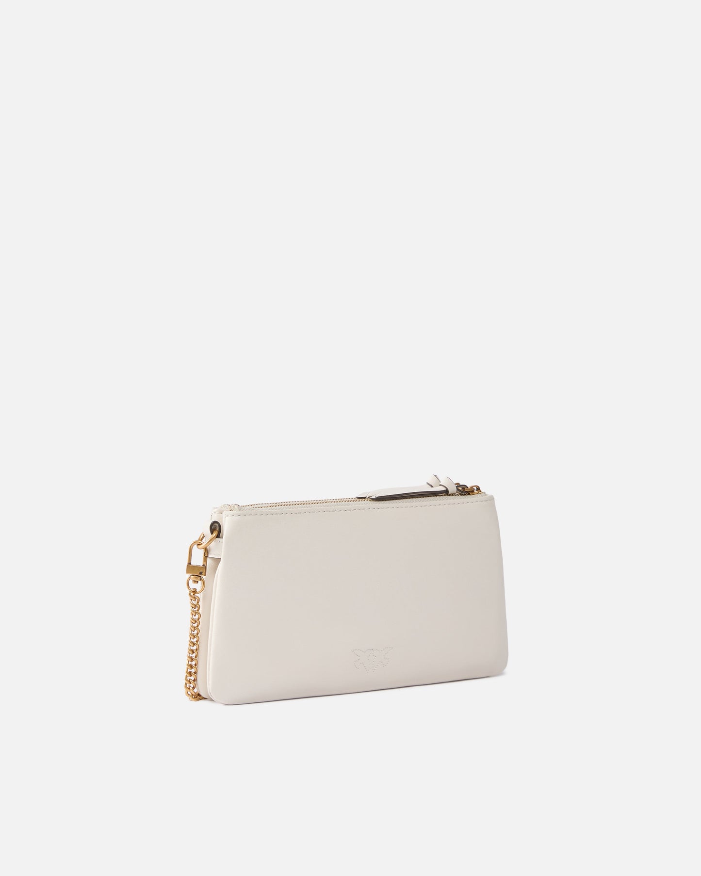 Leather Mini Double Bag with shoulder strap