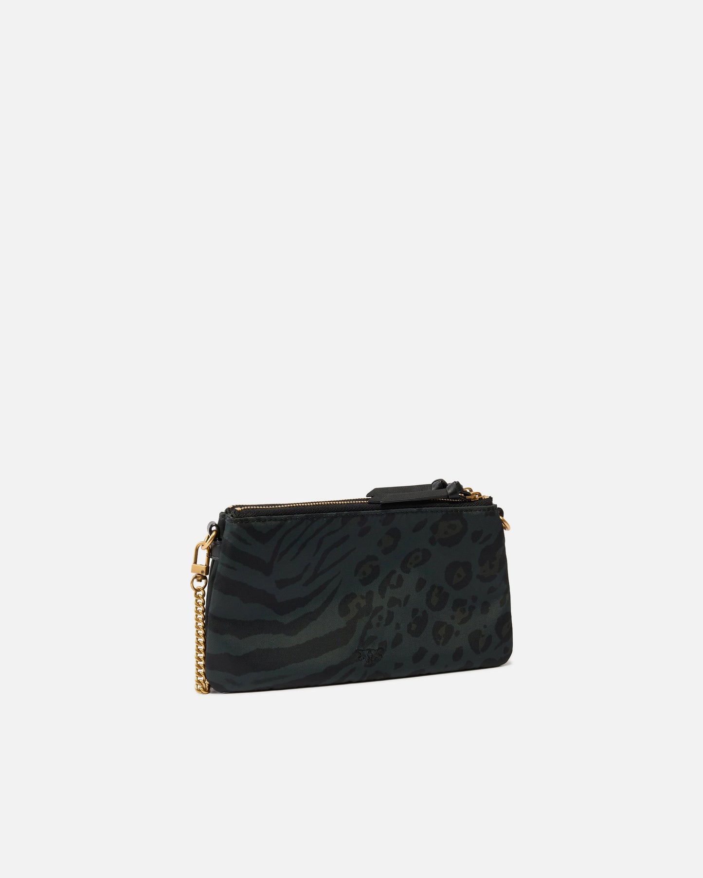 Double Bag Mini small crossbody bag in nylon with animal print
