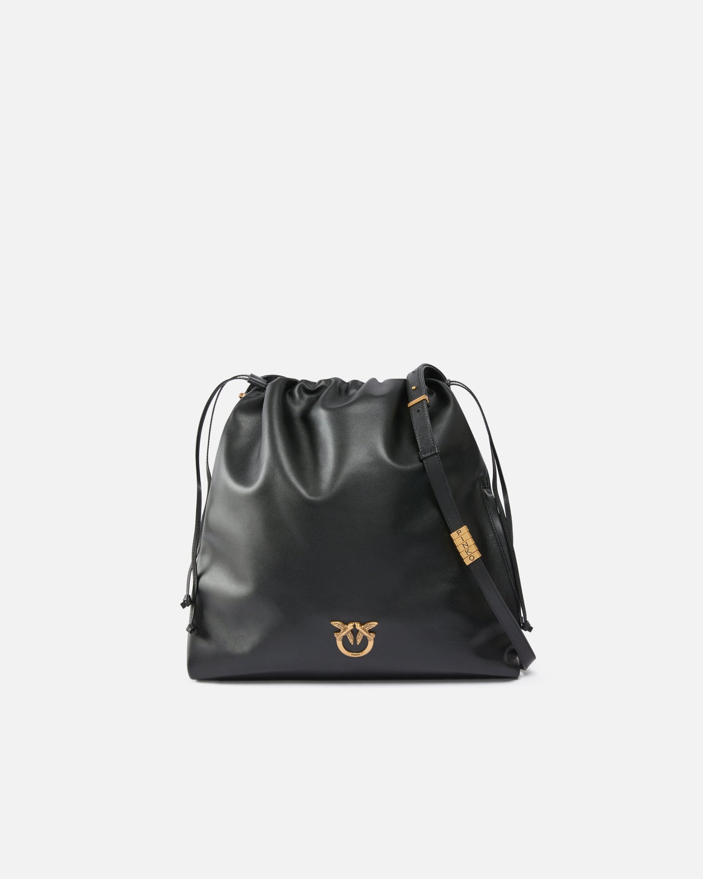 Leather Mini Slouchy Bag with Love Birds logo