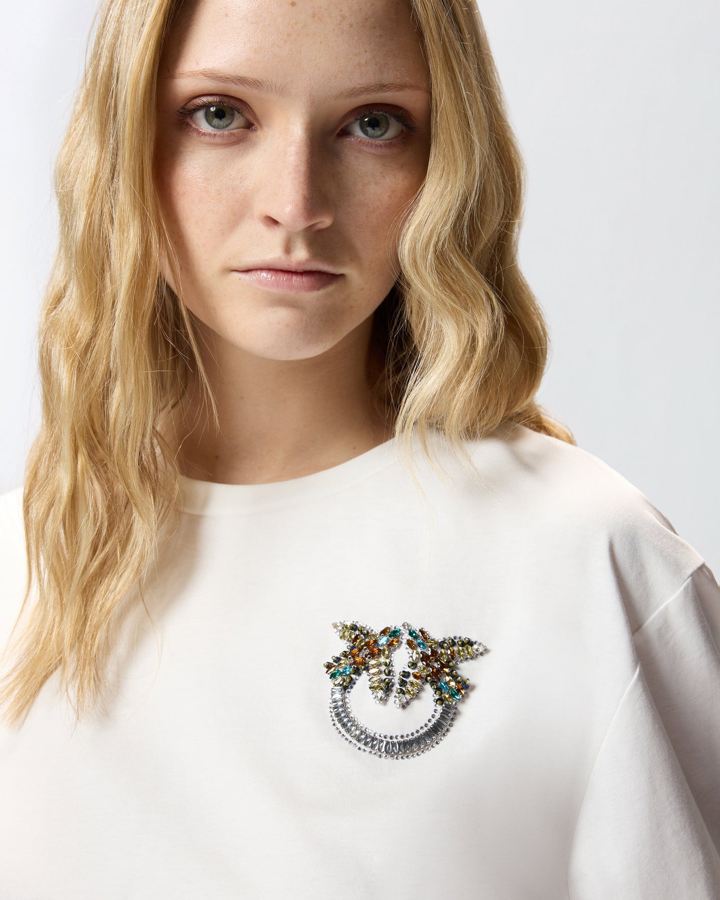 T-shirt with Love Birds jewel detail