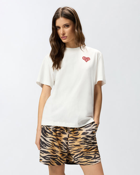 T-shirt with rhinestoned Amore lettering