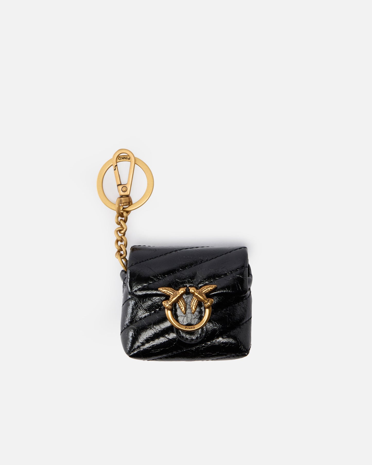 Love Bag Puff AirPods case in shiny leather