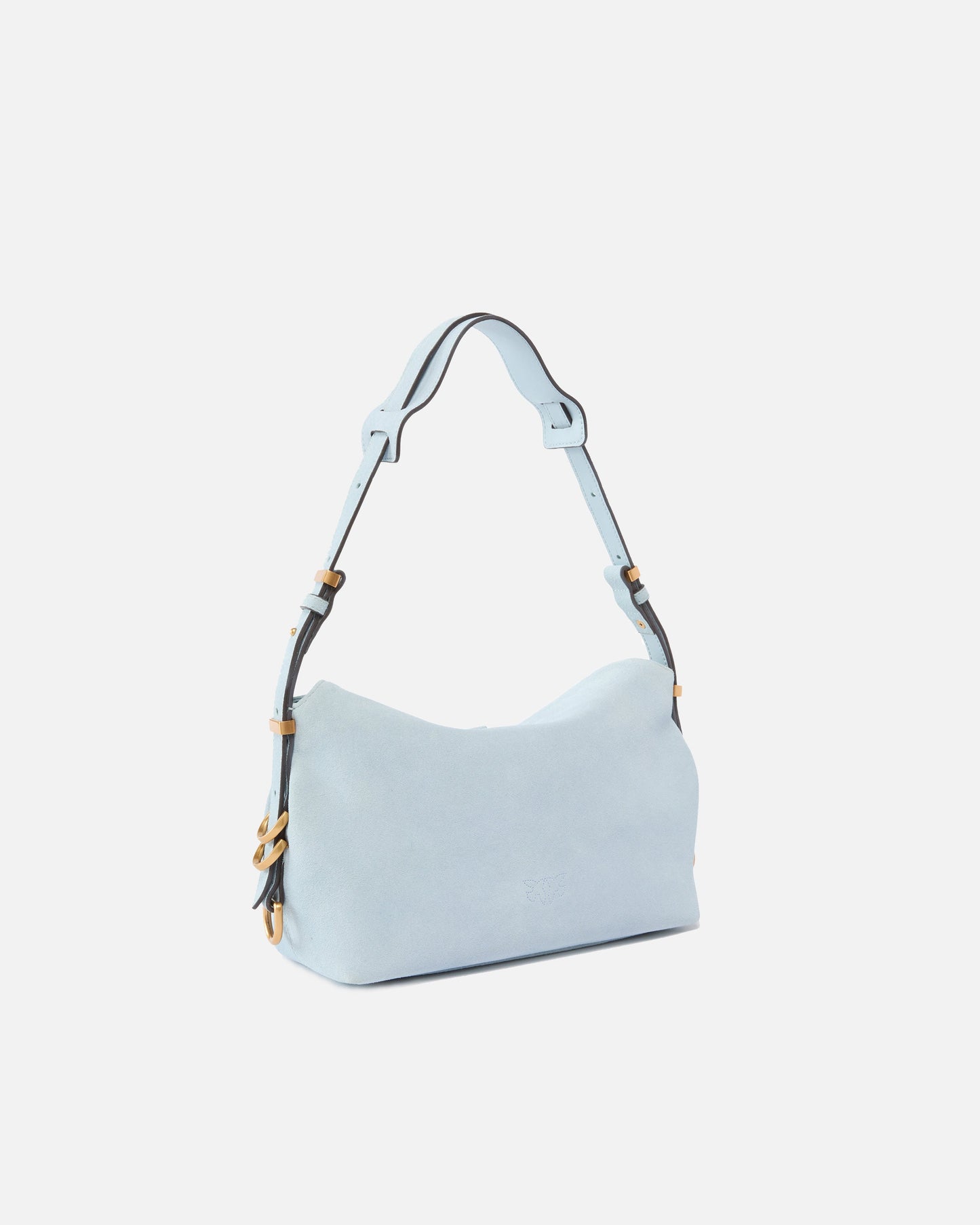Saddle suede small shoulder bag
