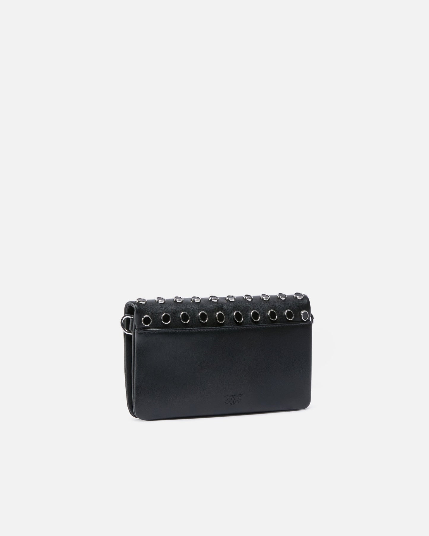 Love Bag Click Soft Horizontal Mini crossbody clutch in leather with studs
