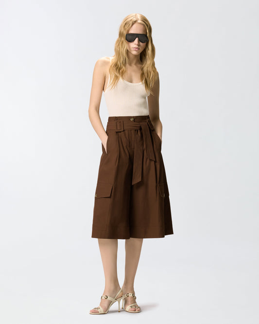 Fluid long shorts in cotton
