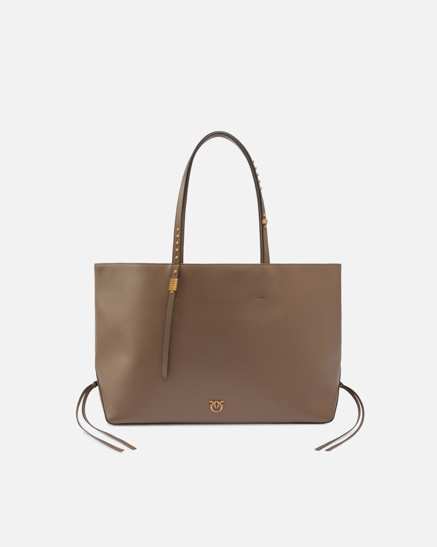 Medium leather shopper bag with metal details