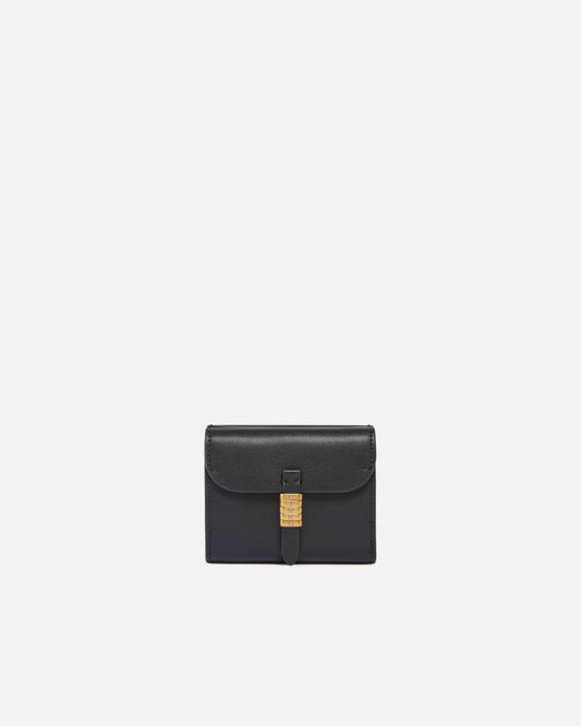 Leather wallet with logo lettering