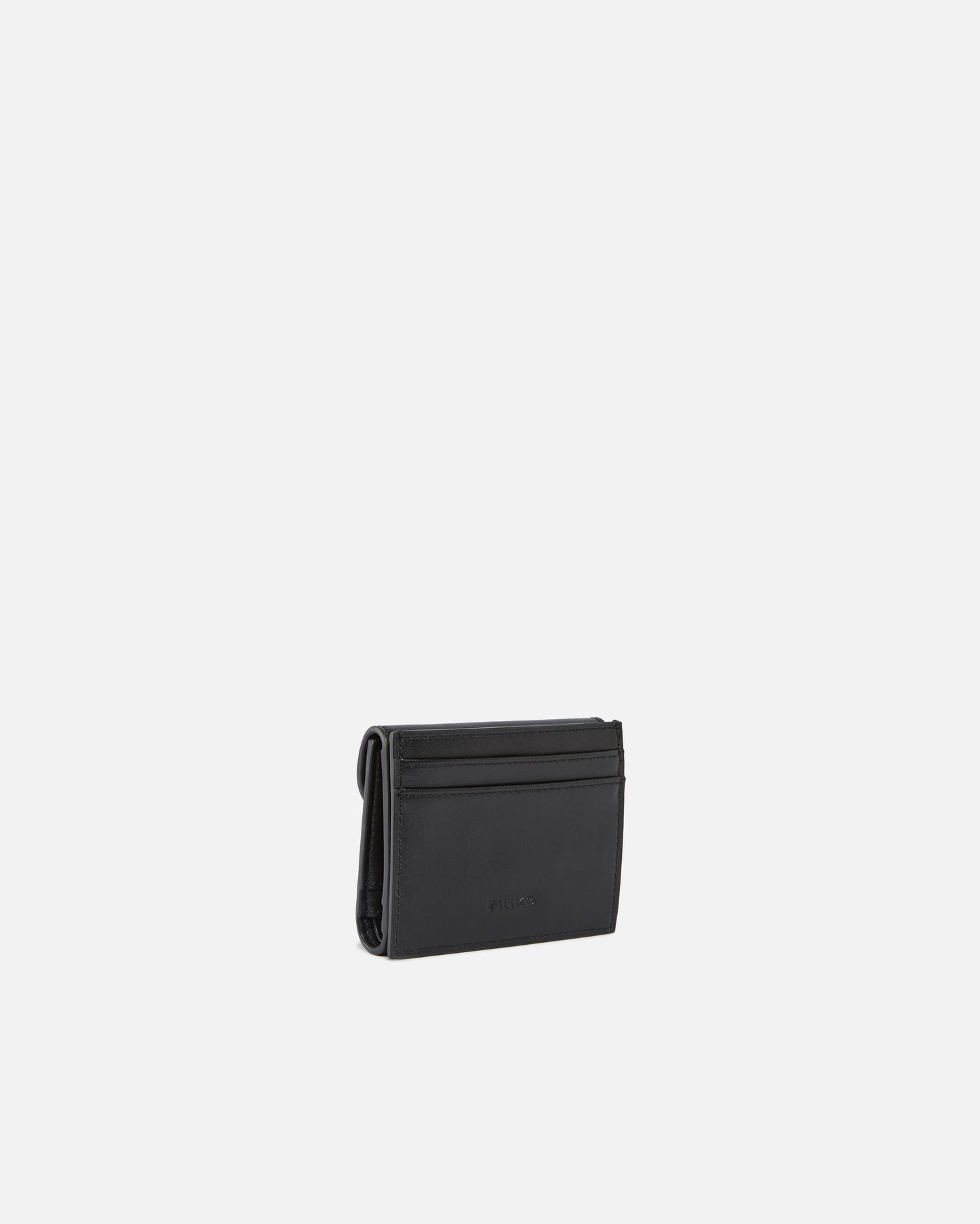 Leather wallet with logo lettering