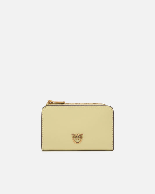 Mini wallet in leather with Love Birds