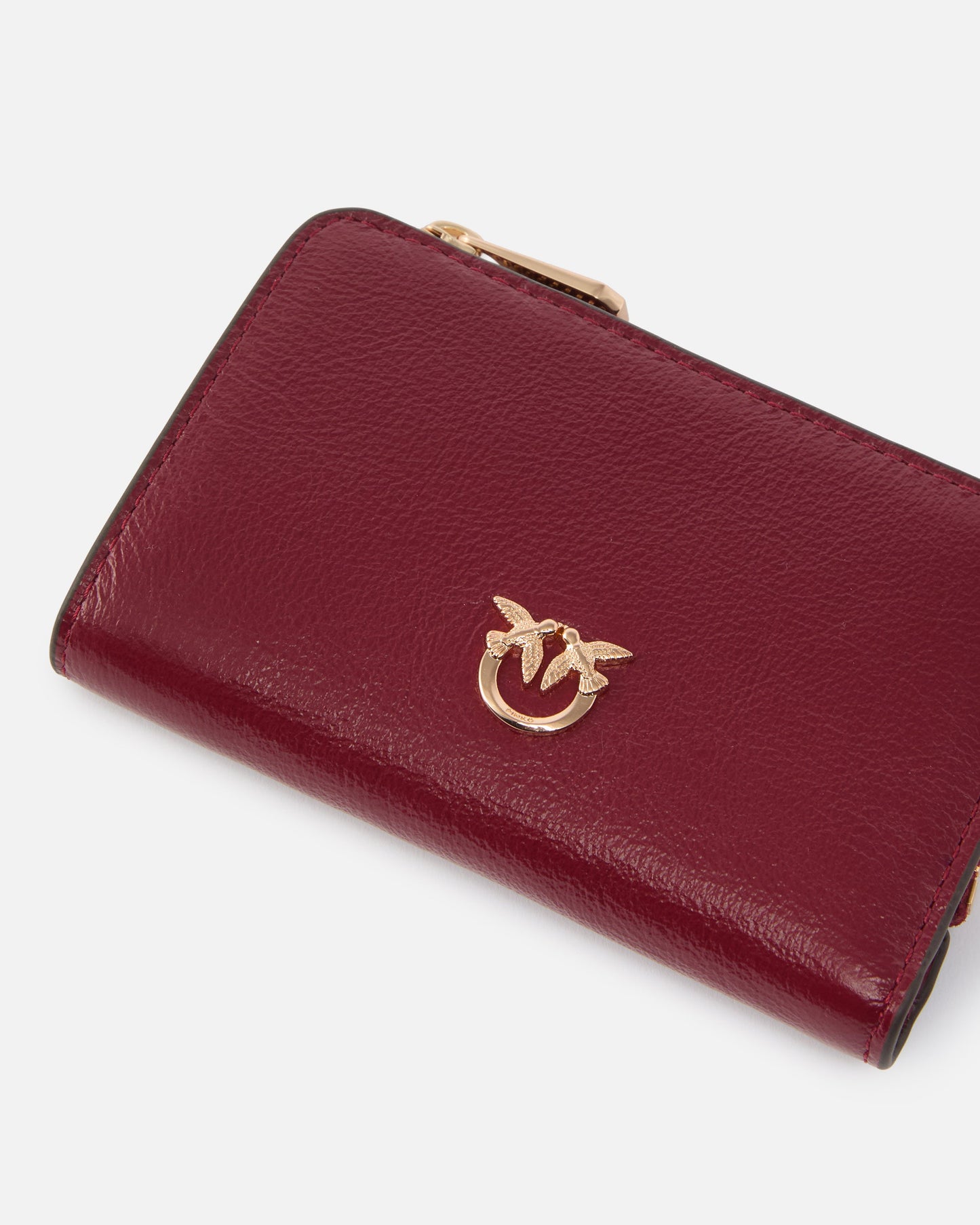 Mini wallet in shiny leather with Love Birds
