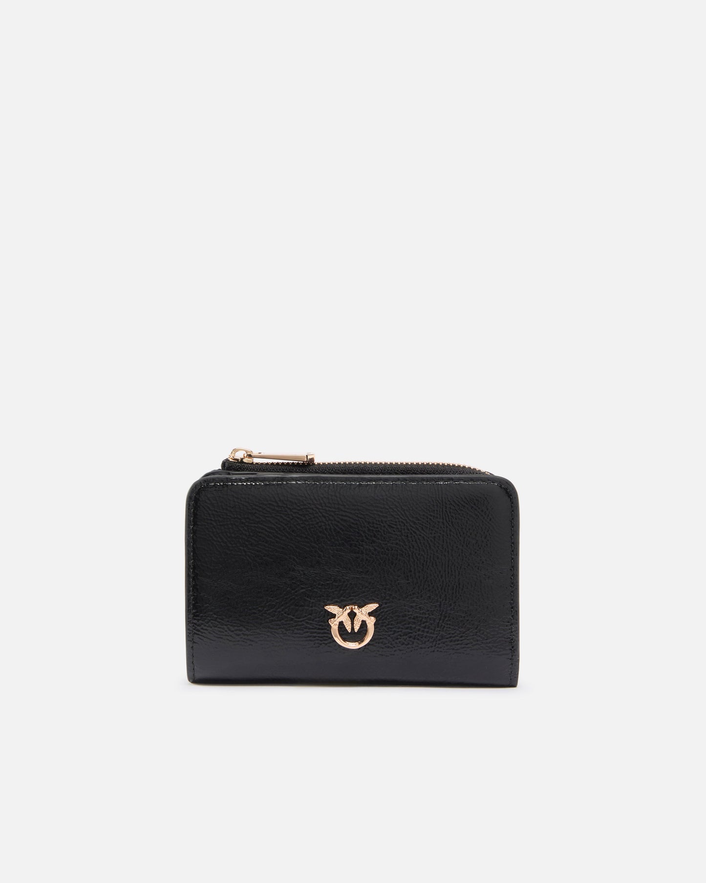 Mini wallet in shiny leather with Love Birds