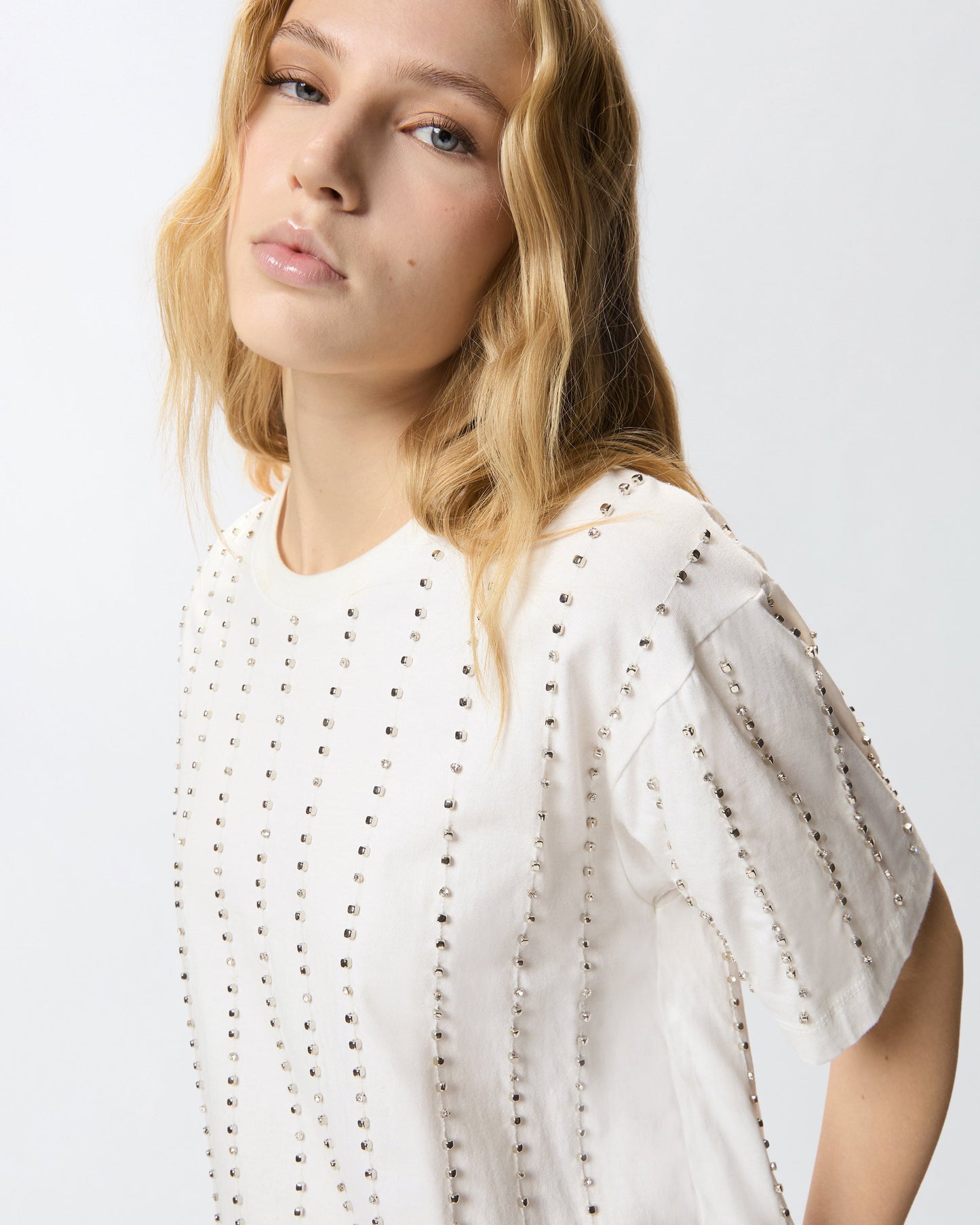 T-shirt with jewel stripes