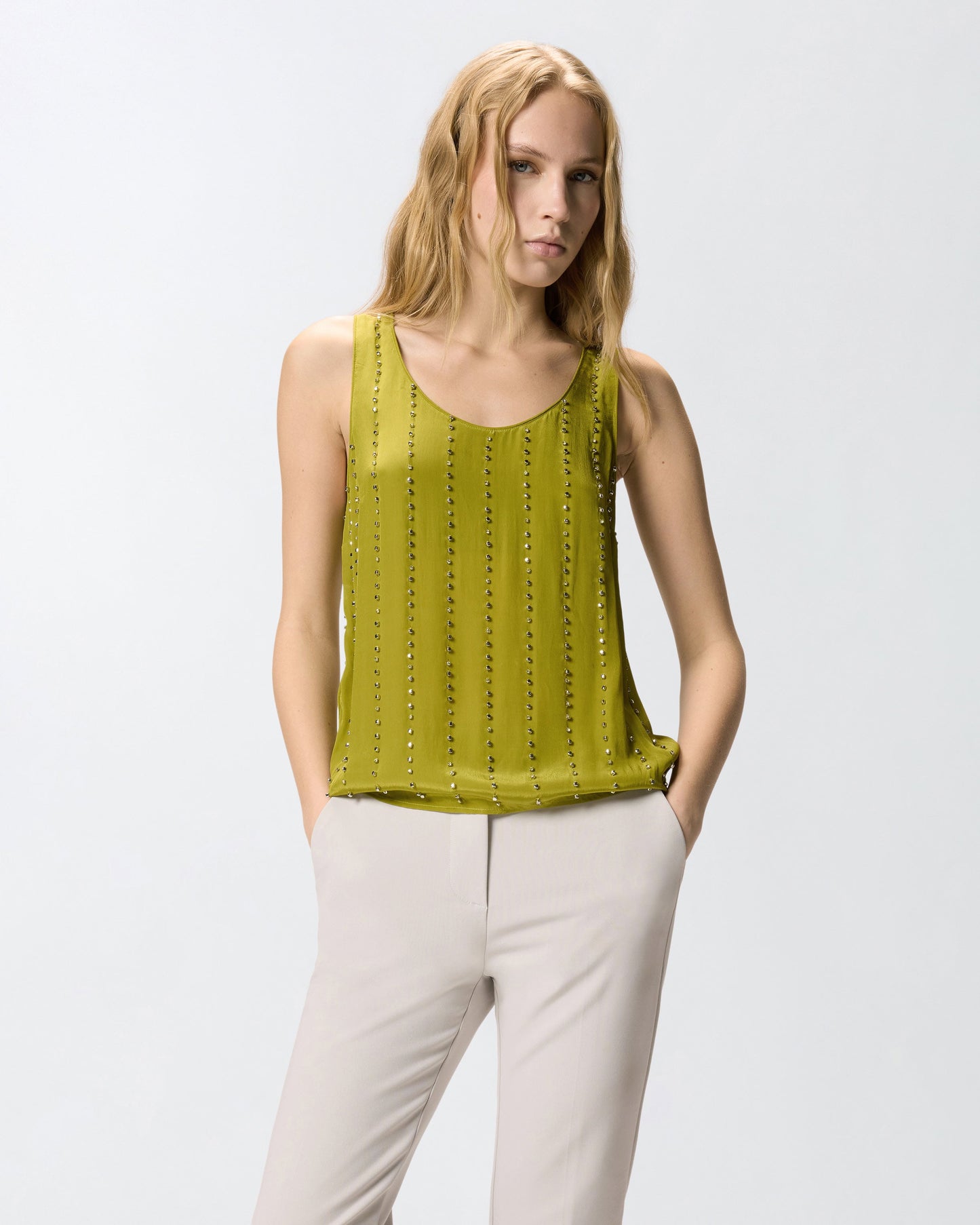 Vest top with jewel stripes
