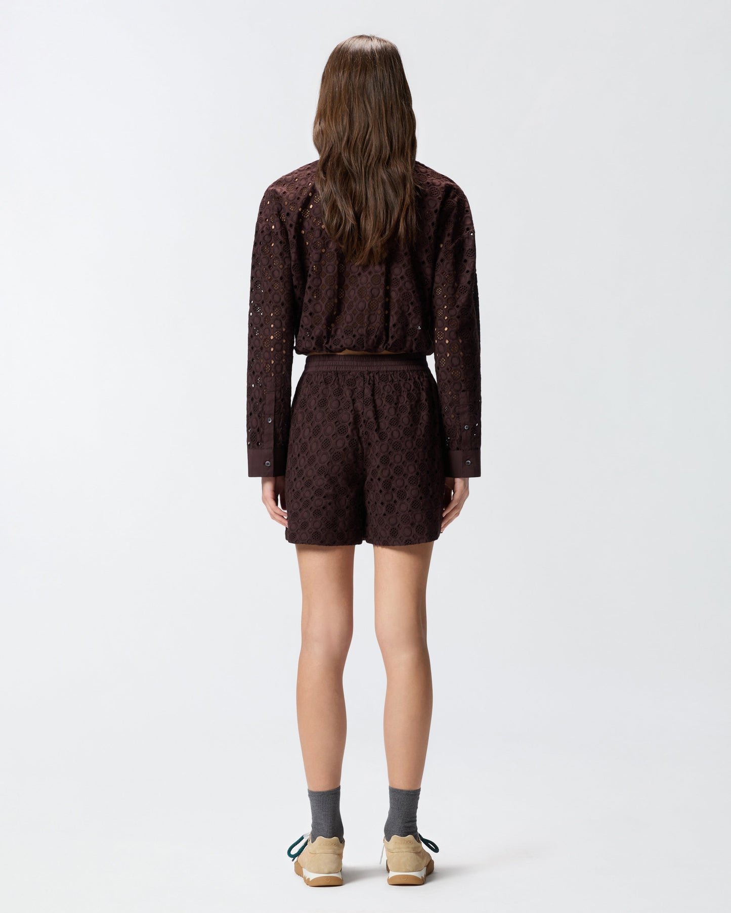 Shorts with openwork motif