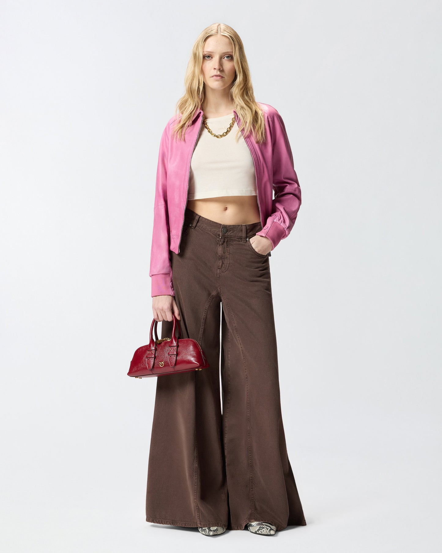 Bomber jacket in vintage leather
