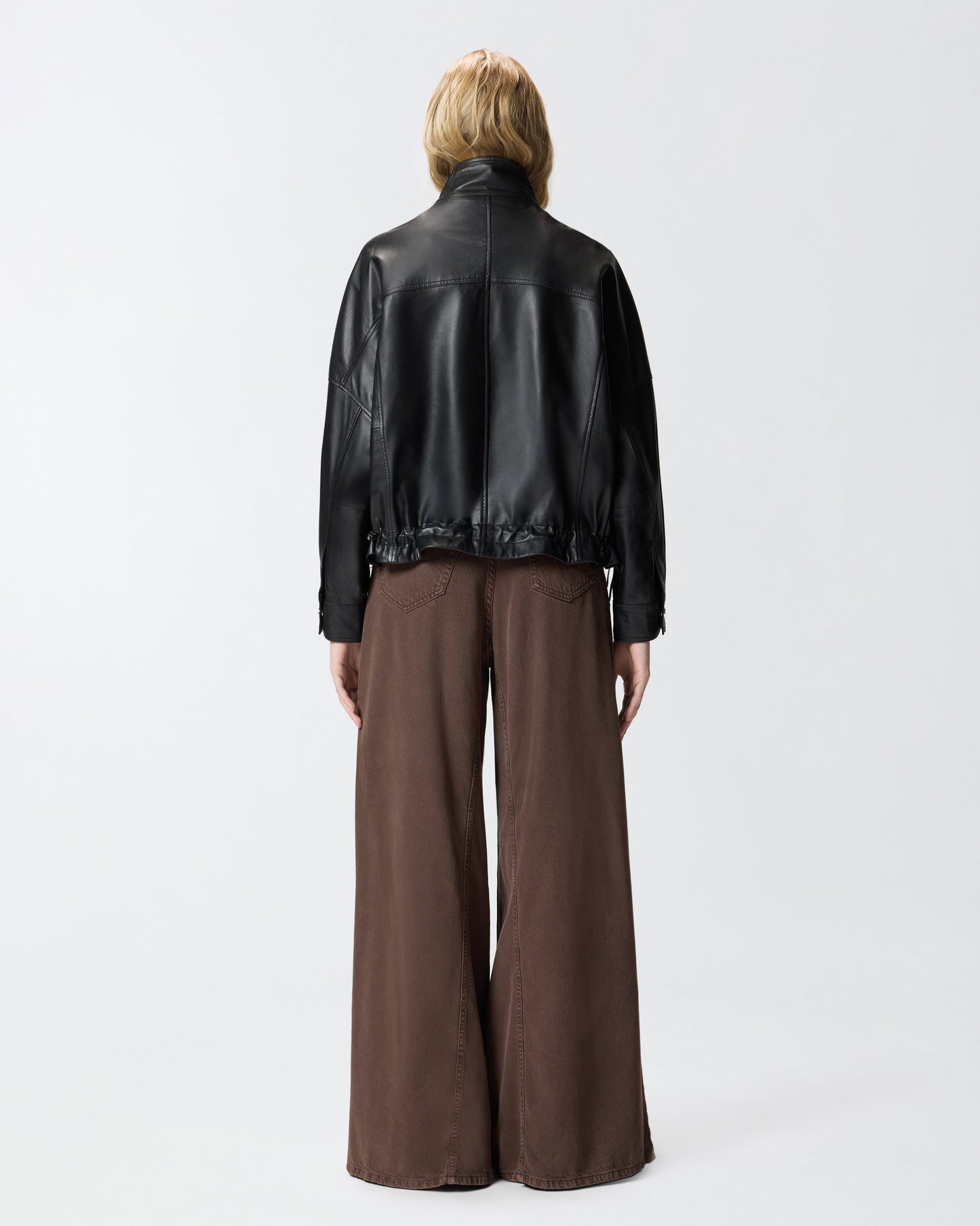 Nappa leather blouson jacket