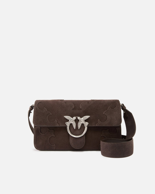 Love Bag One Slouchy medium shoulder bag in suede with inlays