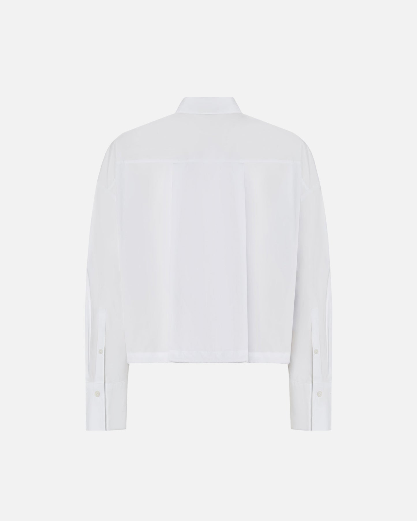 Cropped shirt in striped cotton with logo