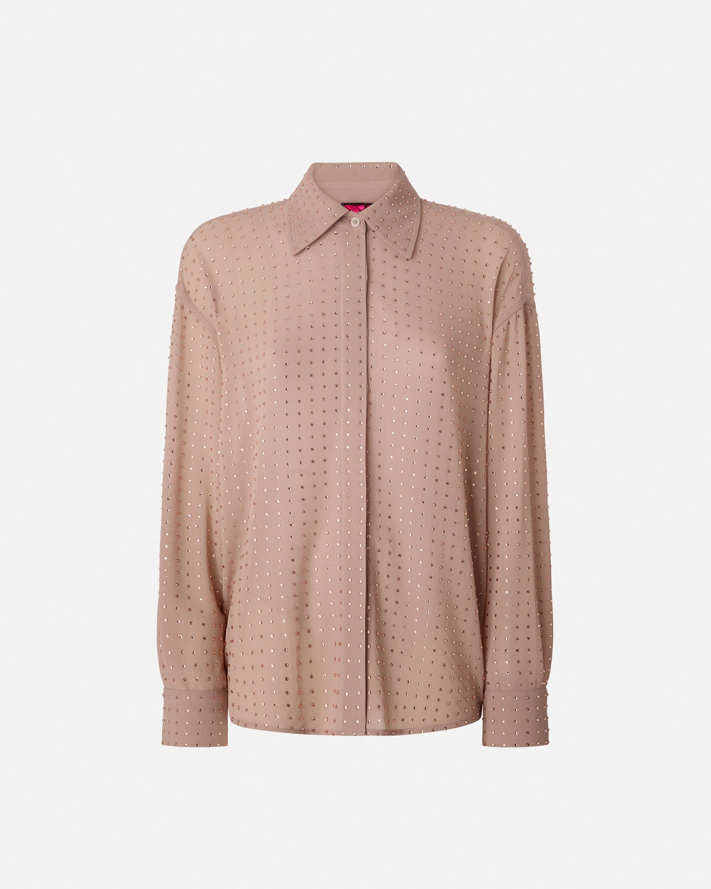 Rhinestoned georgette shirt