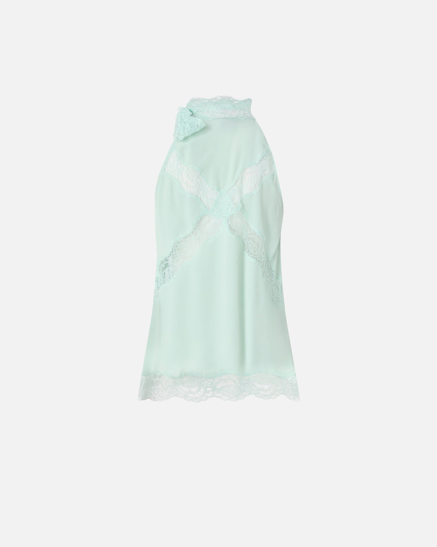 Halterneck top with lace