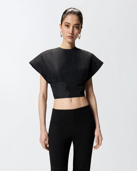 Crop top with wide sleeves