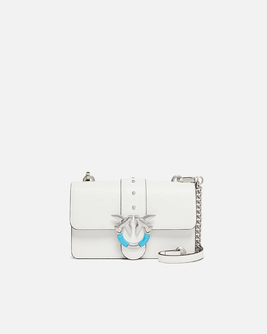 Mini Love Bag One shoulder bag in leather with turquoise buckle