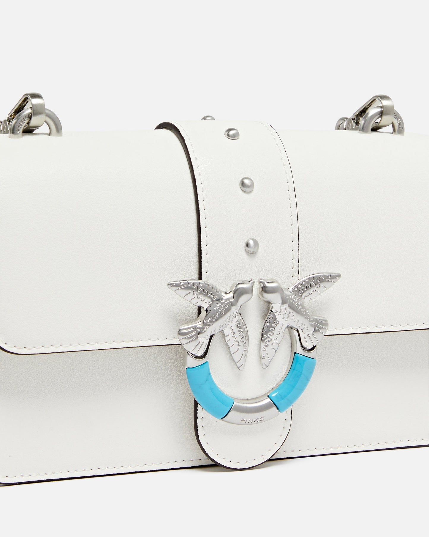 Mini Love Bag One shoulder bag in leather with turquoise buckle