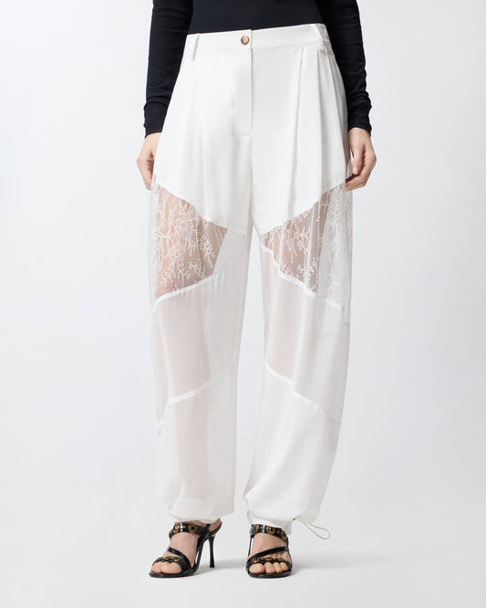 Trousers with lace details
