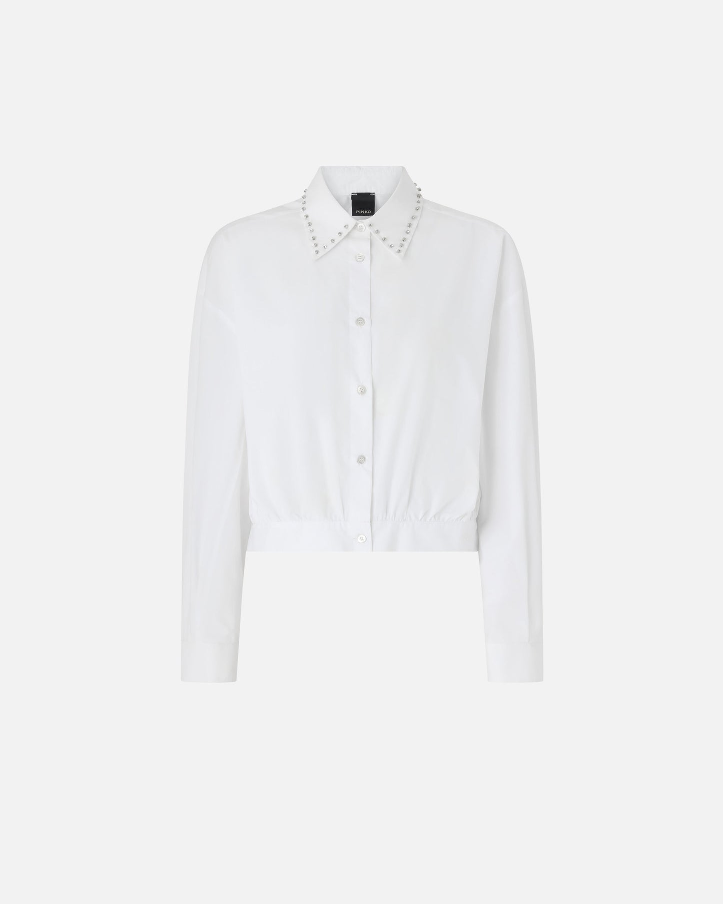 Cropped shirt with jewel collar