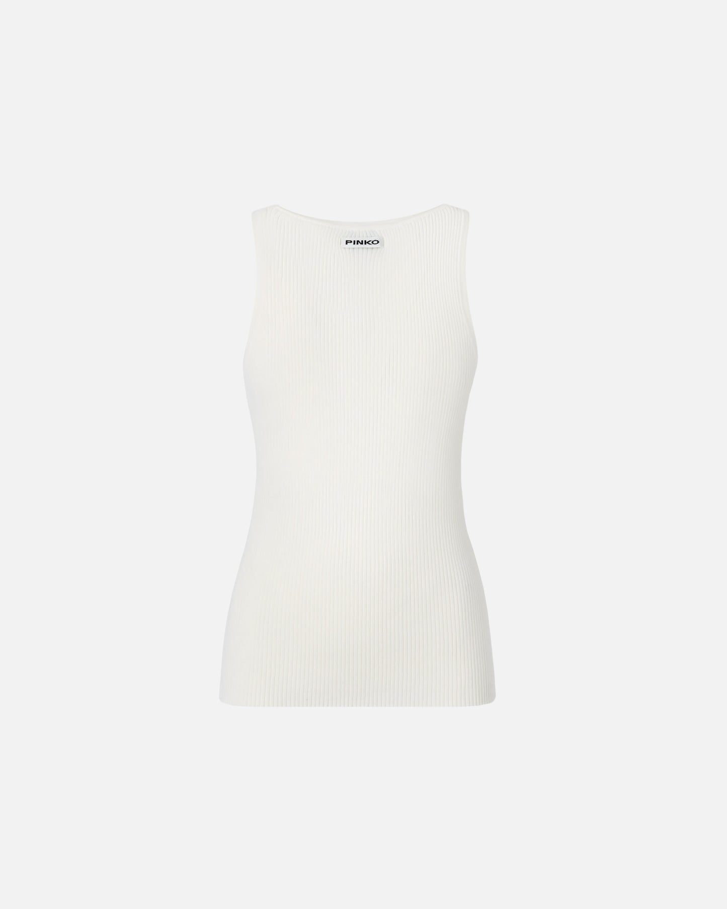 Ribbed sleeveless top with monogram