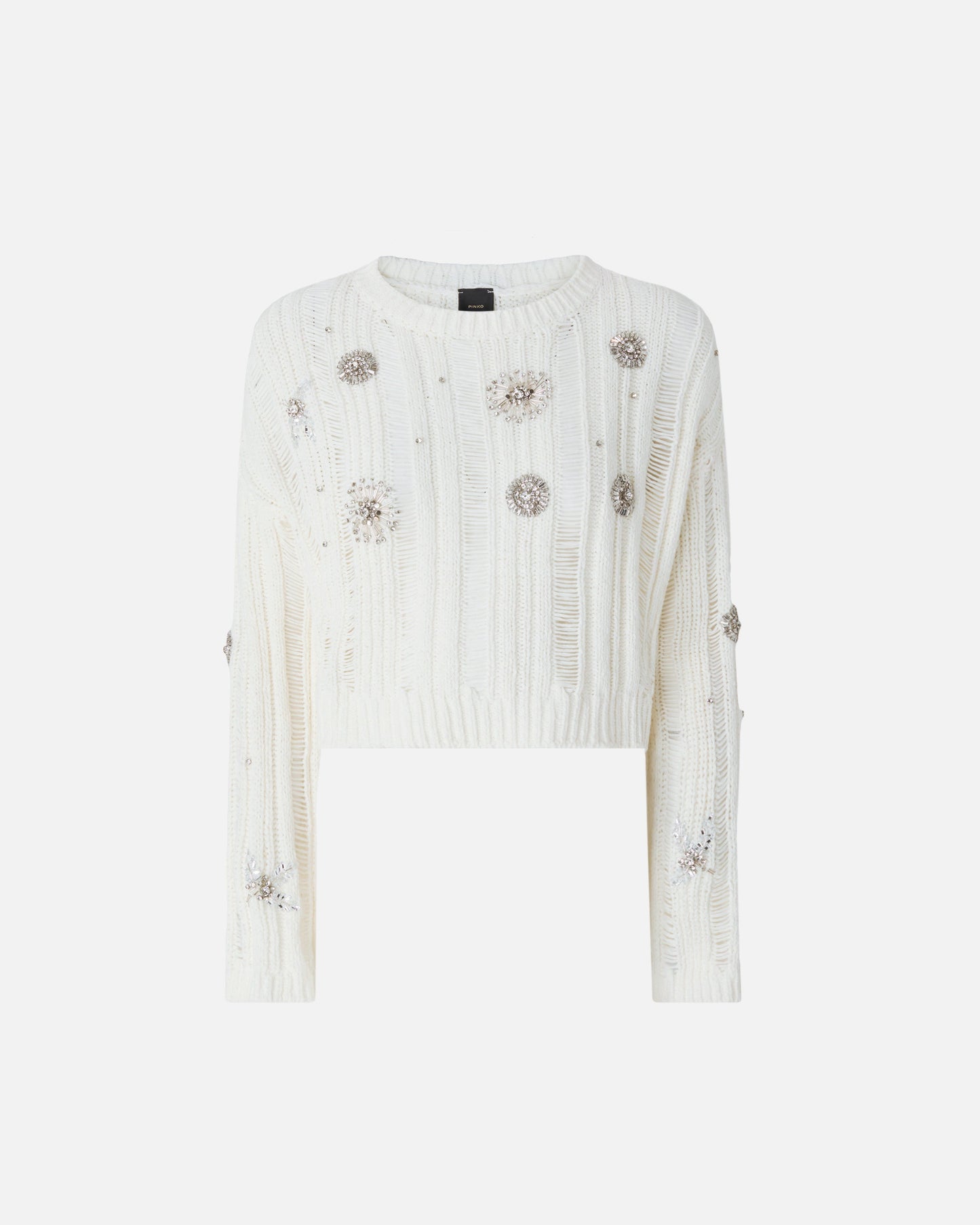 Openwork sweater with jewel details