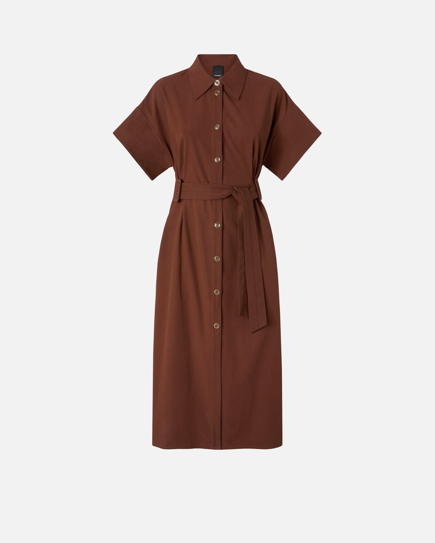 Midi shirt dress with belt