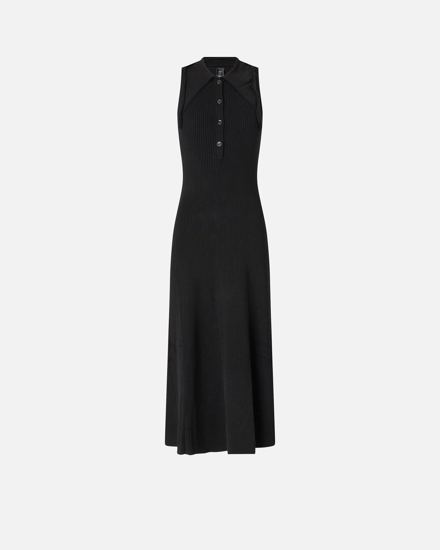 Long ribbed dress with bandana collar